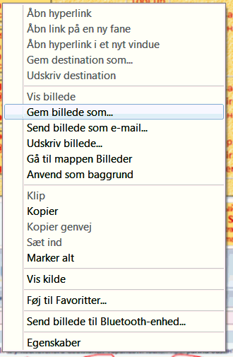 Højrekliks-menuen med Gem billede som...
